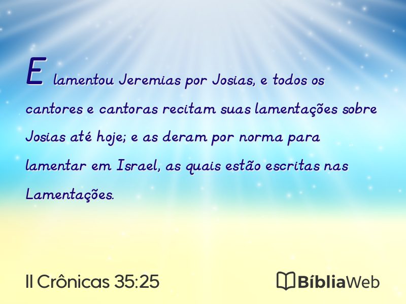 II Crônicas 35:25 em imagem para compartilhar
