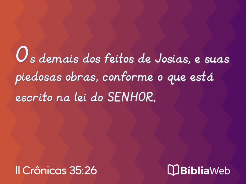 II Crônicas 35:26 em imagem para compartilhar