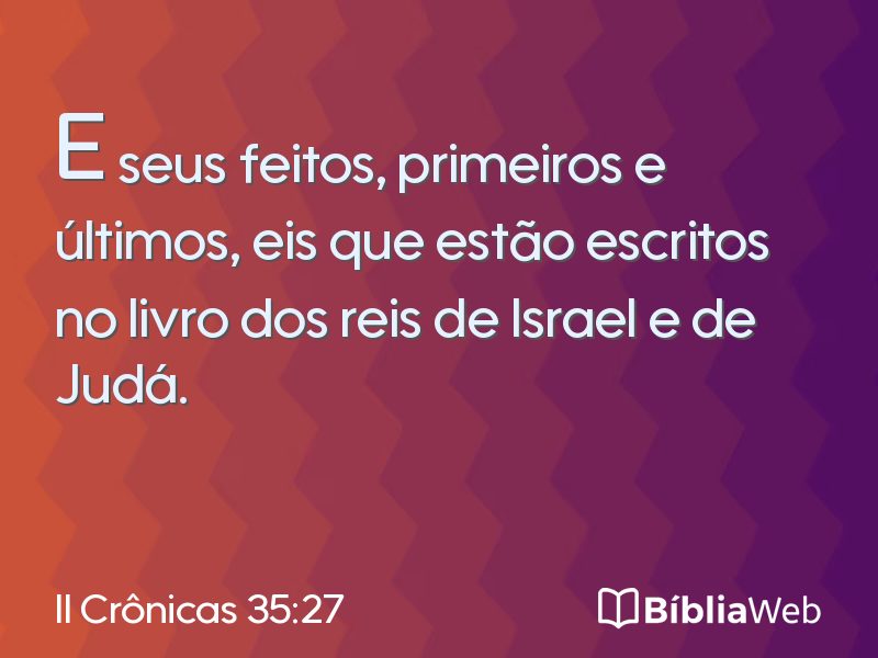 II Crônicas 35:27 em imagem para compartilhar