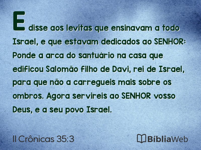 II Crônicas 35:3 em imagem para compartilhar