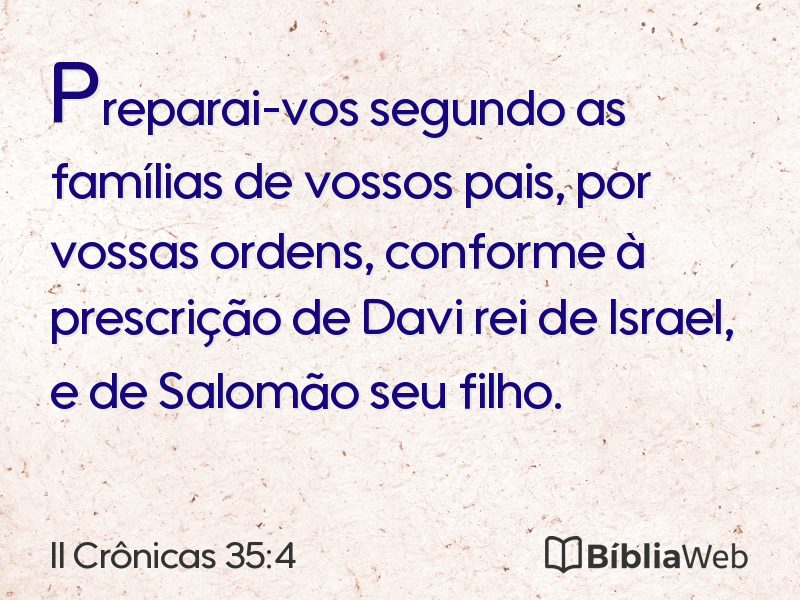 II Crônicas 35:4 em imagem para compartilhar