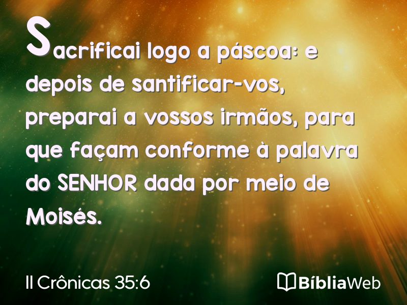 II Crônicas 35:6 em imagem para compartilhar