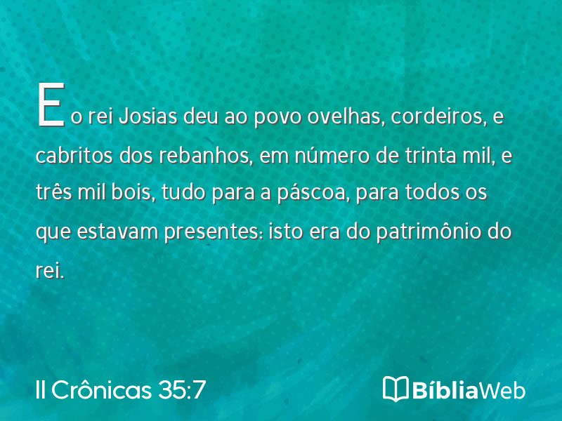 II Crônicas 35:7 em imagem para compartilhar