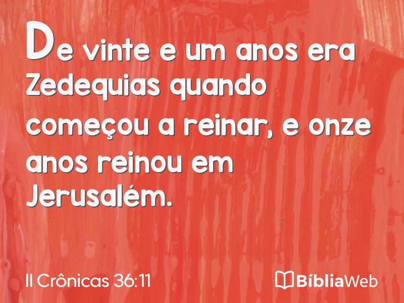 II Crônicas 36:11 em imagem para compartilhar