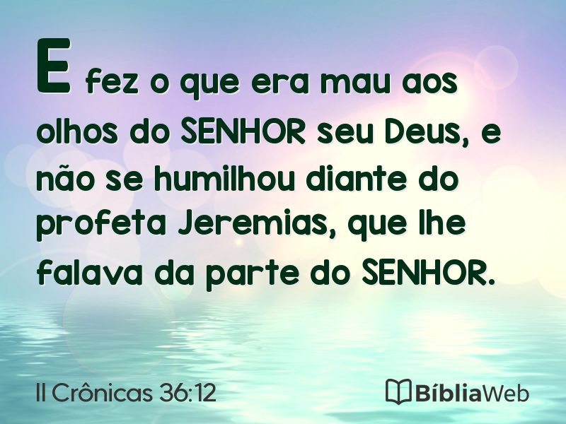 II Crônicas 36:12 em imagem para compartilhar