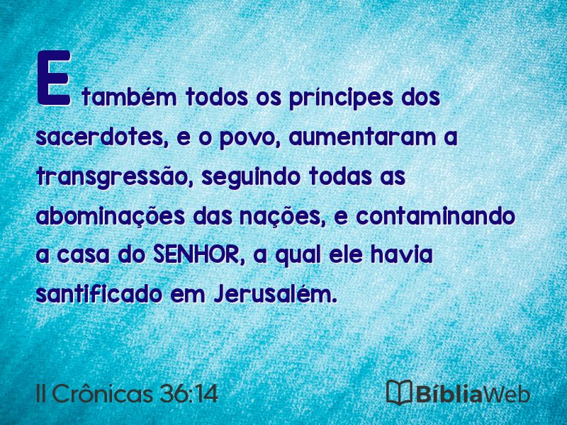 II Crônicas 36:14 em imagem para compartilhar