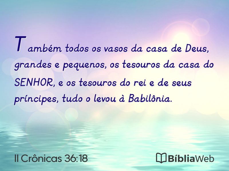 II Crônicas 36:18 em imagem para compartilhar