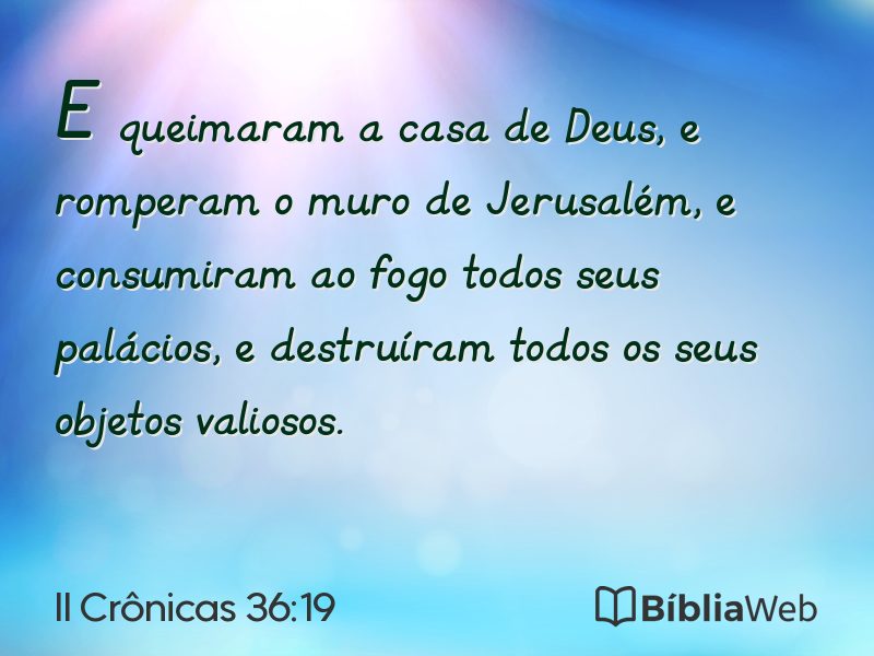 II Crônicas 36:19 em imagem para compartilhar
