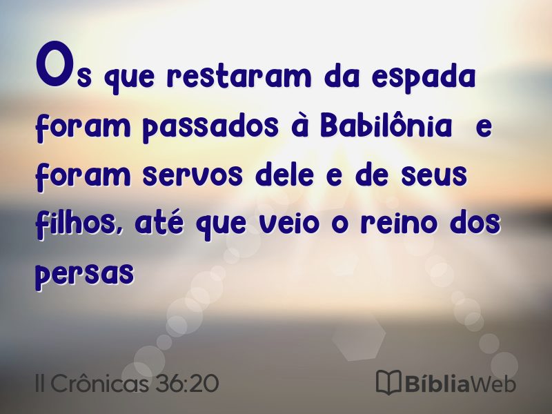 II Crônicas 36:20 em imagem para compartilhar