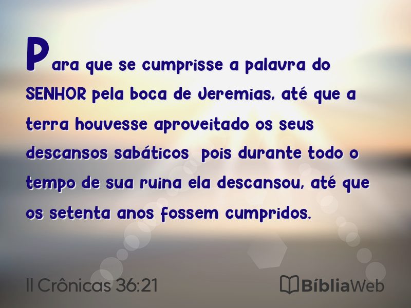 II Crônicas 36:21 em imagem para compartilhar