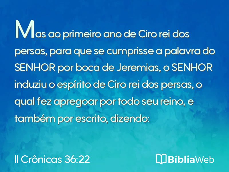 II Crônicas 36:22 em imagem para compartilhar