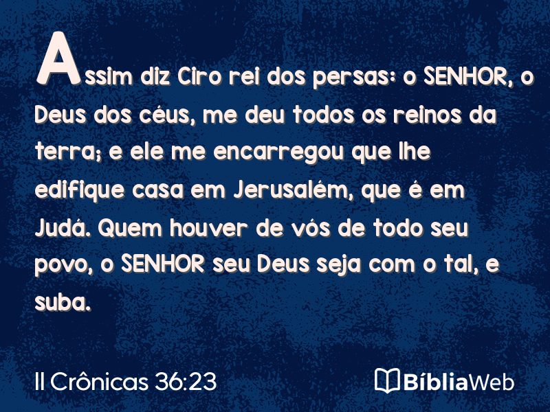 II Crônicas 36:23 em imagem para compartilhar