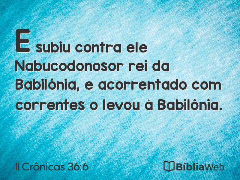 II Crônicas 36:6 em imagem para compartilhar