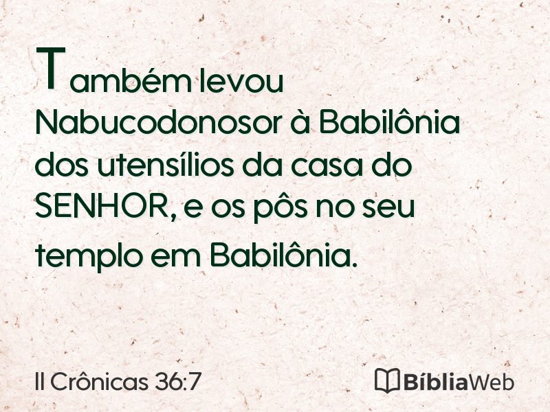 II Crônicas 36:7 em imagem para compartilhar