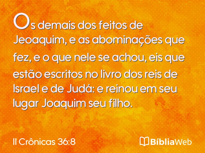 II Crônicas 36:8 em imagem para compartilhar