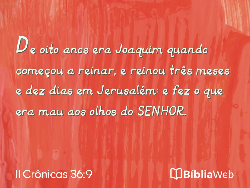II Crônicas 36:9 em imagem para compartilhar