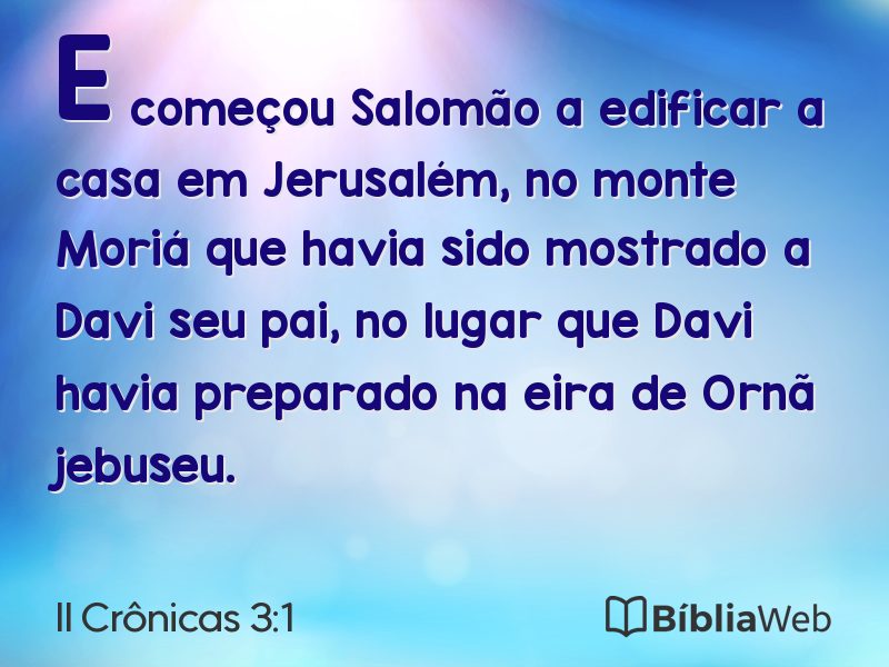 II Crônicas 3:1 em imagem para compartilhar