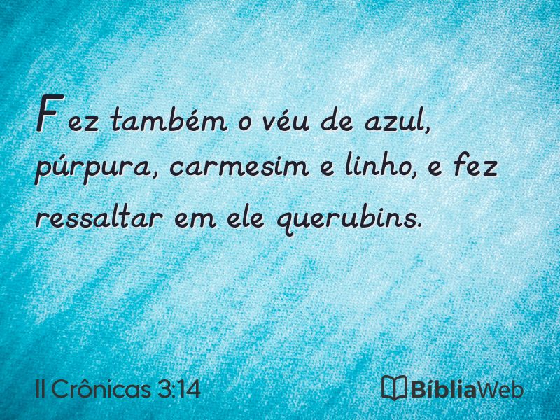 II Crônicas 3:14 em imagem para compartilhar
