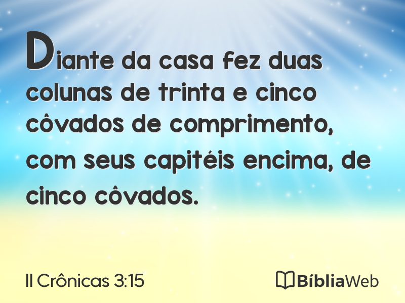 II Crônicas 3:15 em imagem para compartilhar
