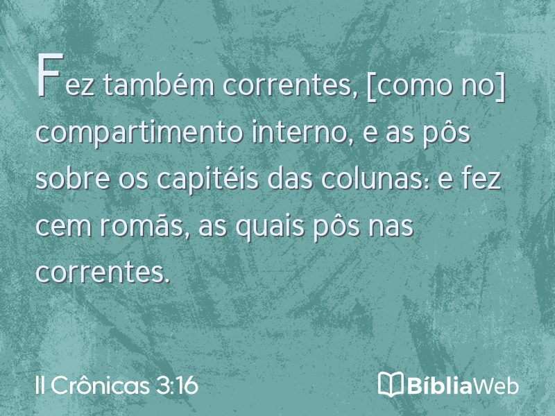 II Crônicas 3:16 em imagem para compartilhar