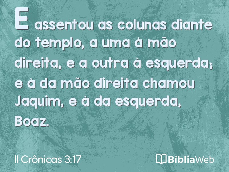 II Crônicas 3:17 em imagem para compartilhar