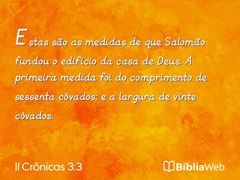 II Crônicas 3:3 em imagem para compartilhar