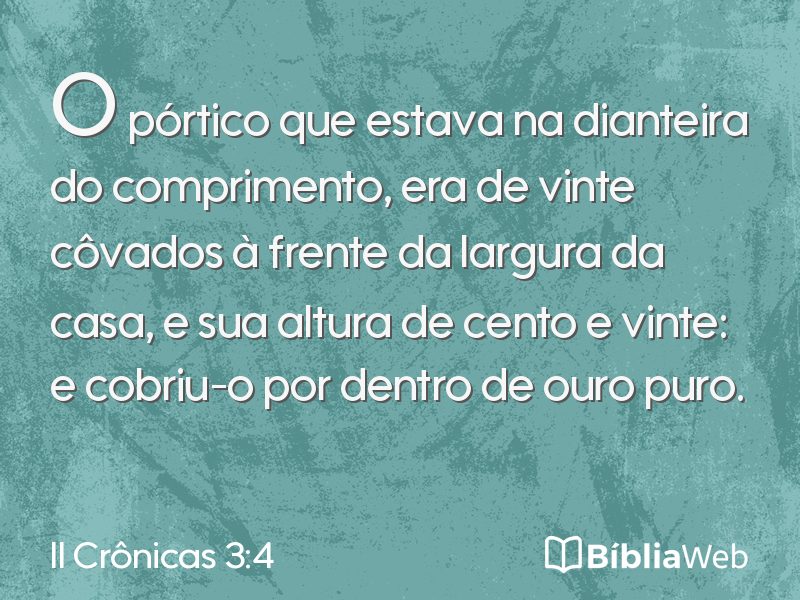 II Crônicas 3:4 em imagem para compartilhar