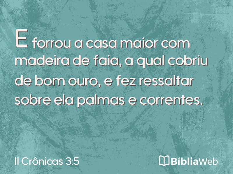 II Crônicas 3:5 em imagem para compartilhar