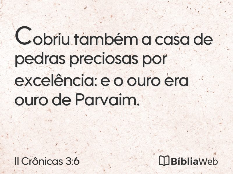 II Crônicas 3:6 em imagem para compartilhar