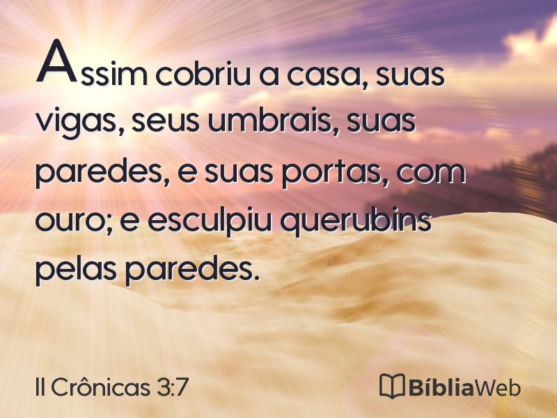 II Crônicas 3:7 em imagem para compartilhar