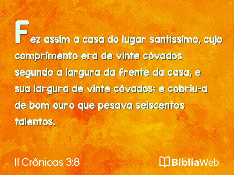 II Crônicas 3:8 em imagem para compartilhar