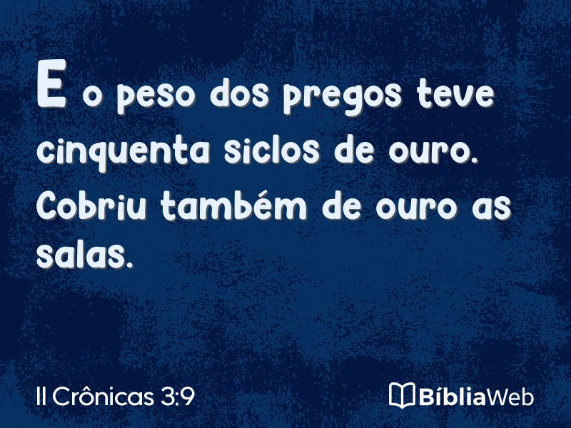 II Crônicas 3:9 em imagem para compartilhar