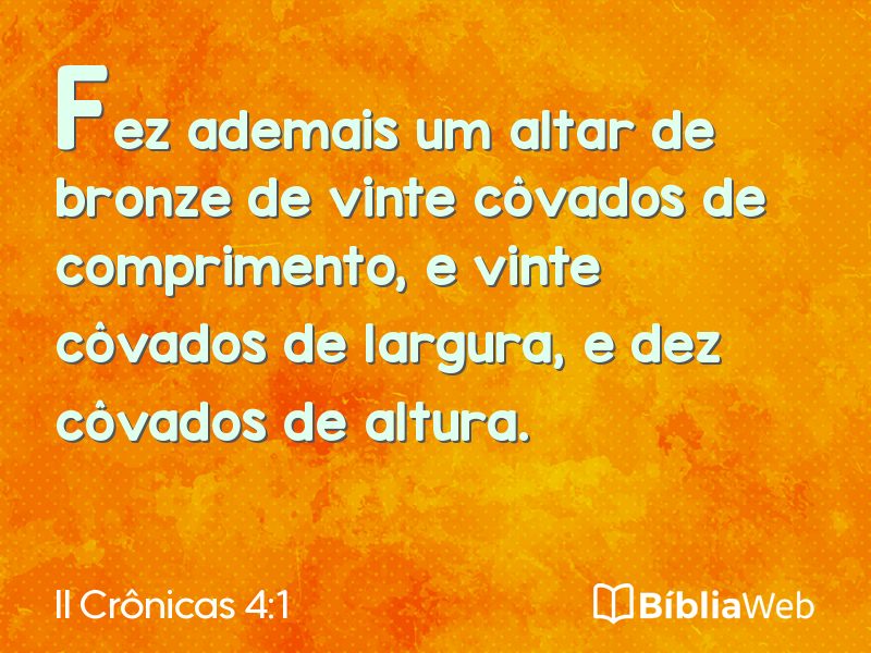 II Crônicas 4:1 em imagem para compartilhar