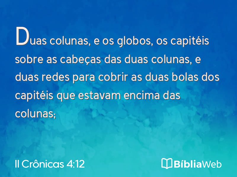 II Crônicas 4:12 em imagem para compartilhar