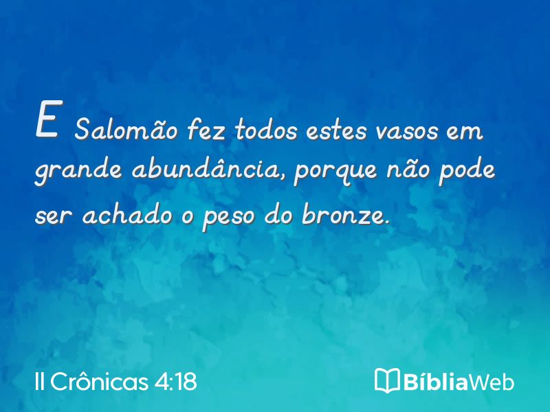 II Crônicas 4:18 em imagem para compartilhar