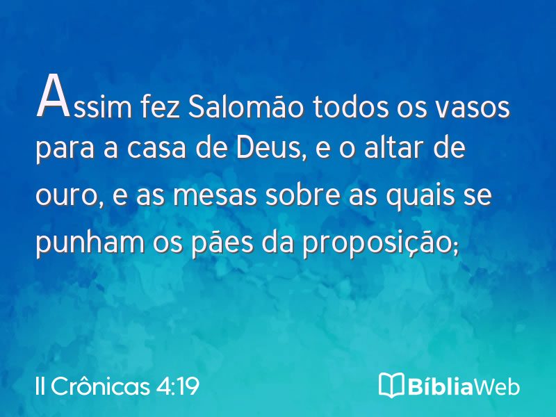 II Crônicas 4:19 em imagem para compartilhar
