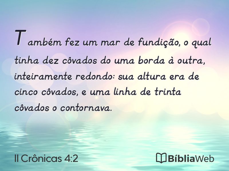 II Crônicas 4:2 em imagem para compartilhar