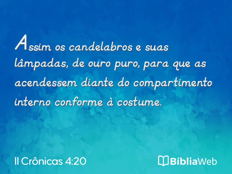 II Crônicas 4:20 em imagem para compartilhar