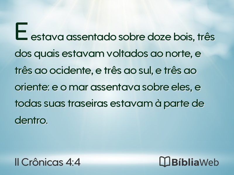 II Crônicas 4:4 em imagem para compartilhar