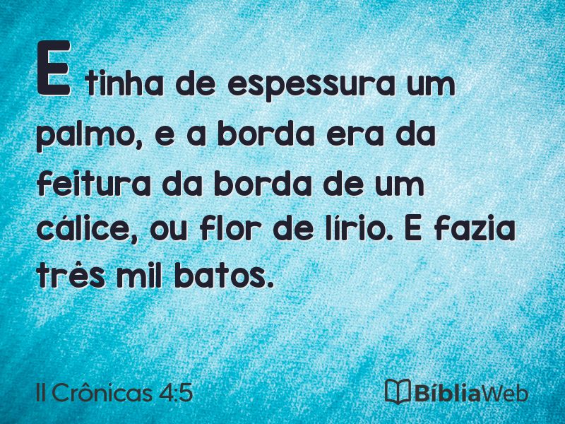 II Crônicas 4:5 em imagem para compartilhar