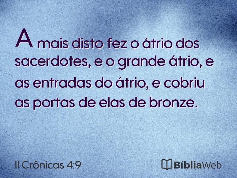 II Crônicas 4:9 em imagem para compartilhar