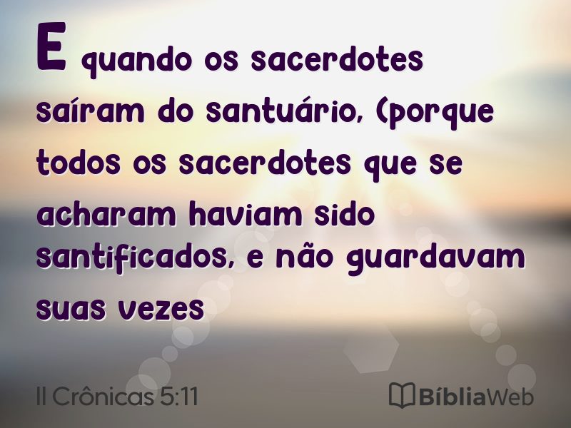II Crônicas 5:11 em imagem para compartilhar