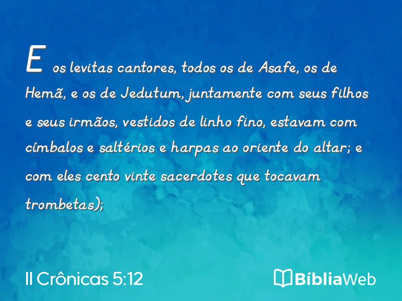 II Crônicas 5:12 em imagem para compartilhar