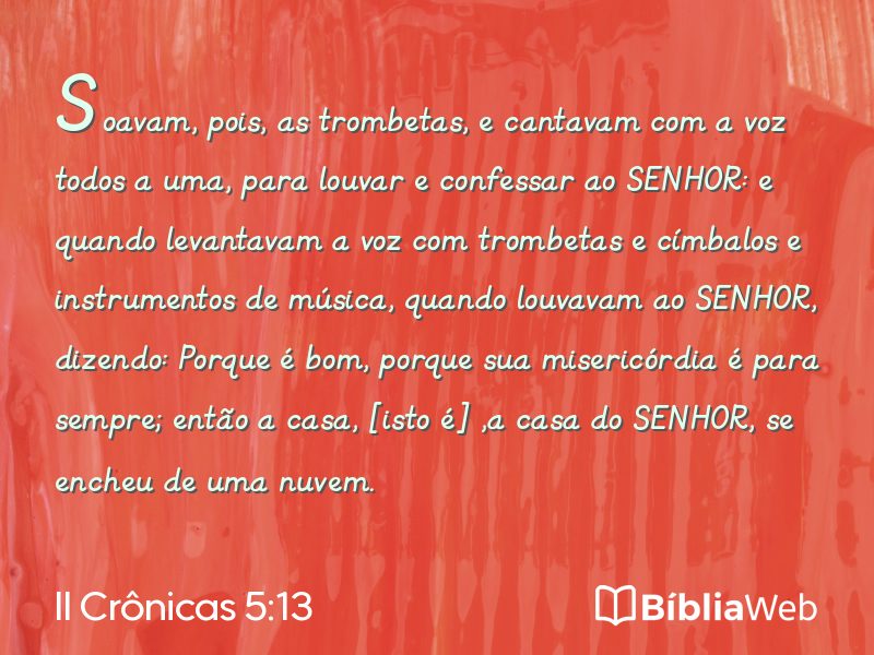 II Crônicas 5:13 em imagem para compartilhar