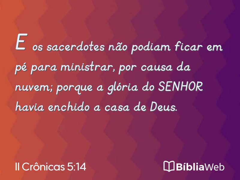II Crônicas 5:14 em imagem para compartilhar