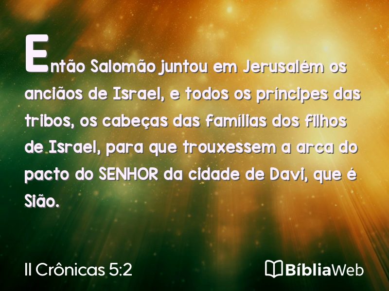 II Crônicas 5:2 em imagem para compartilhar