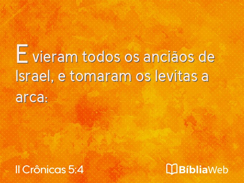II Crônicas 5:4 em imagem para compartilhar