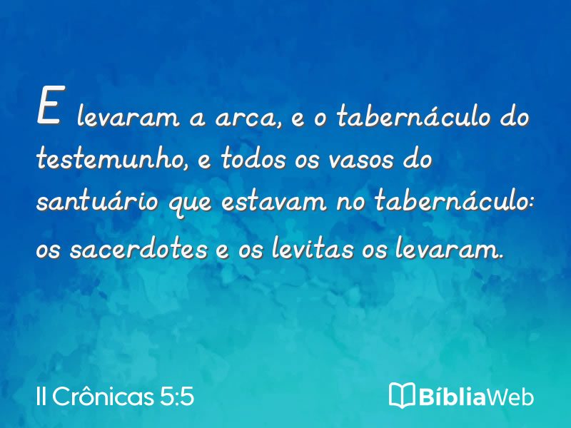 II Crônicas 5:5 em imagem para compartilhar