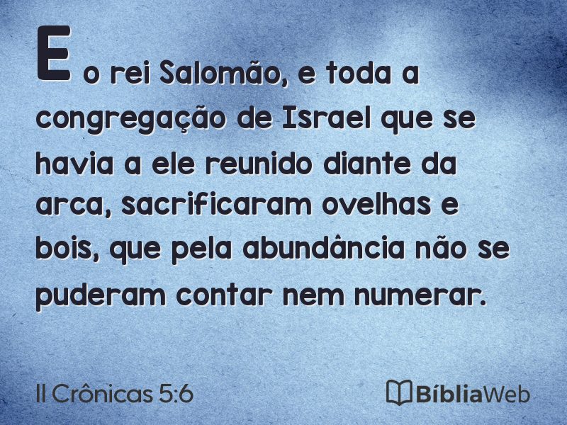 II Crônicas 5:6 em imagem para compartilhar