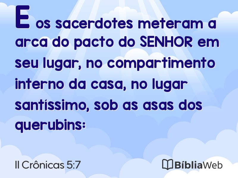 II Crônicas 5:7 em imagem para compartilhar
